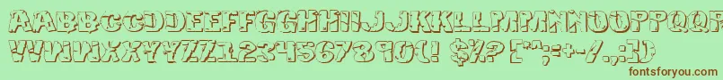 Hulkbusters3D Font – Brown Fonts on Green Background