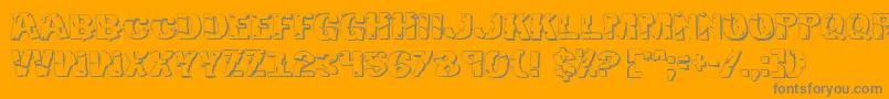 Hulkbusters3D-Schriftart – Graue Schriften auf orangefarbenem Hintergrund