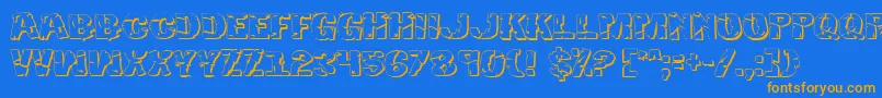 Hulkbusters3D Font – Orange Fonts on Blue Background