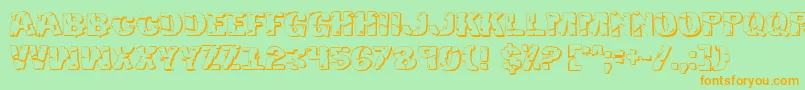 Hulkbusters3D Font – Orange Fonts on Green Background