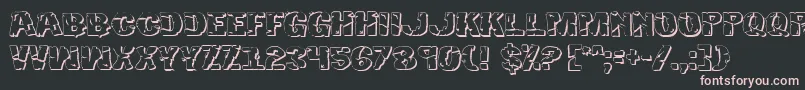 Hulkbusters3D-Schriftart – Rosa Schriften auf schwarzem Hintergrund