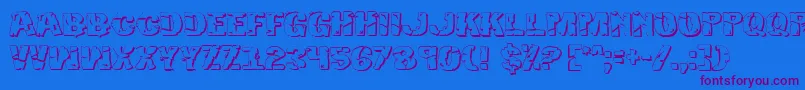 Hulkbusters3D Font – Purple Fonts on Blue Background