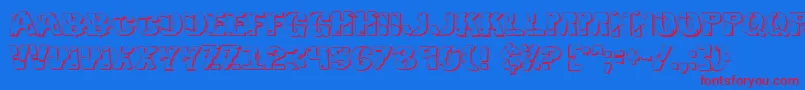 Hulkbusters3D Font – Red Fonts on Blue Background