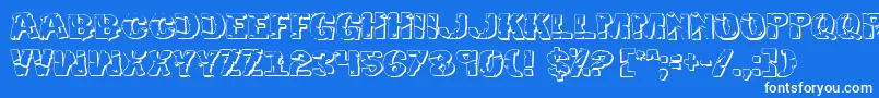 Hulkbusters3D Font – White Fonts on Blue Background