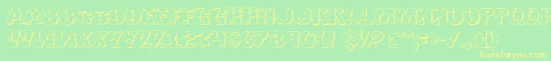 Hulkbusters3D Font – Yellow Fonts on Green Background