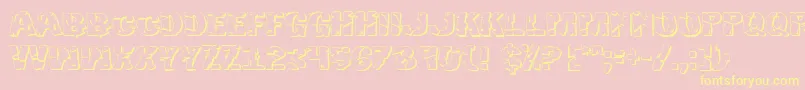 Hulkbusters3D Font – Yellow Fonts on Pink Background