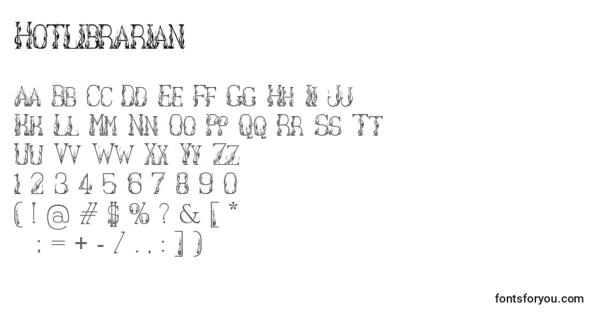 Шрифт Hotlibrarian – алфавит, цифры, специальные символы