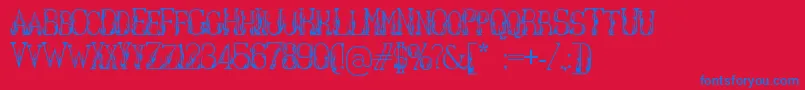 Hotlibrarian Font – Blue Fonts on Red Background