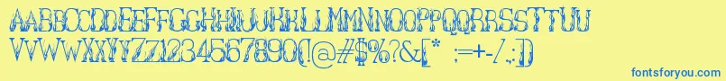 Hotlibrarian Font – Blue Fonts on Yellow Background