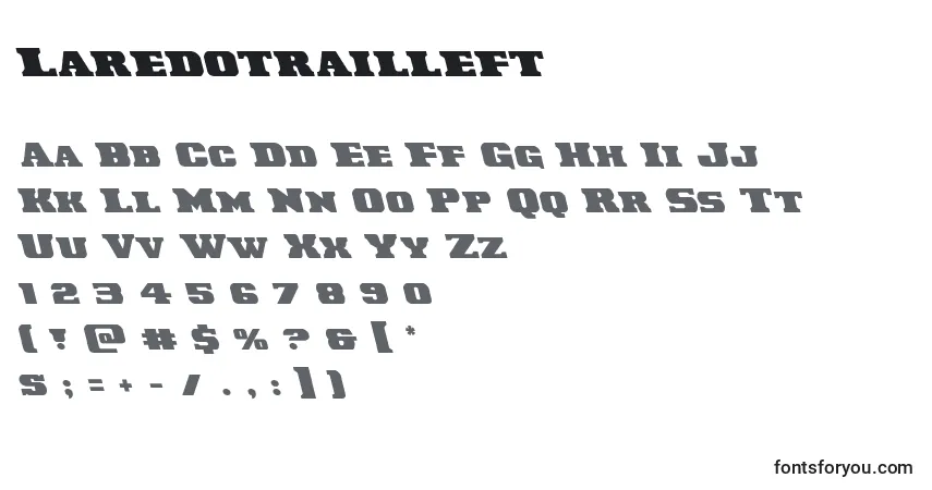 Laredotrailleft Font – alphabet, numbers, special characters