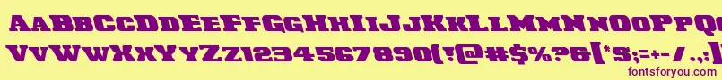 Laredotrailleft Font – Purple Fonts on Yellow Background