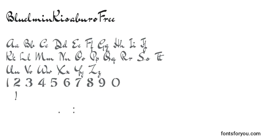 Schriftart BluelminKisaburoFree (93186) – Alphabet, Zahlen, spezielle Symbole