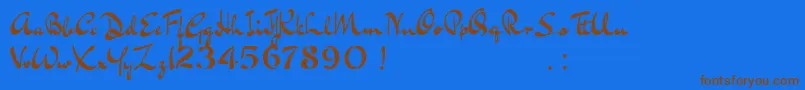 BluelminKisaburoFree Font – Brown Fonts on Blue Background