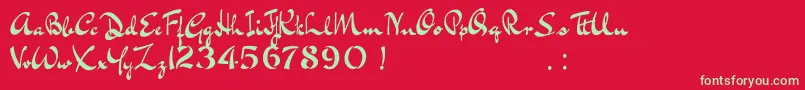 BluelminKisaburoFree Font – Green Fonts on Red Background