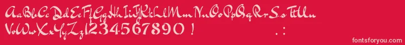 BluelminKisaburoFree Font – Pink Fonts on Red Background