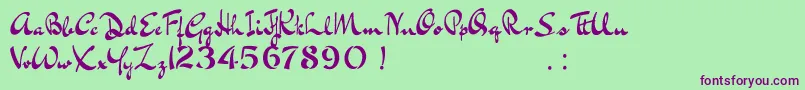 BluelminKisaburoFree Font – Purple Fonts on Green Background