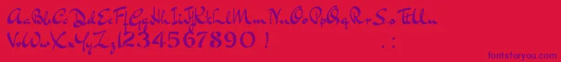 BluelminKisaburoFree Font – Purple Fonts on Red Background