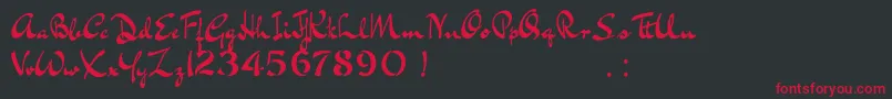 BluelminKisaburoFree Font – Red Fonts on Black Background