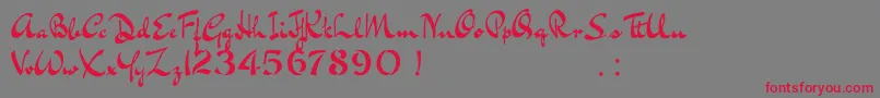 BluelminKisaburoFree Font – Red Fonts on Gray Background