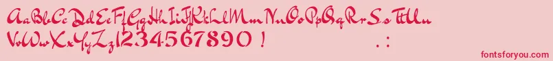 BluelminKisaburoFree Font – Red Fonts on Pink Background