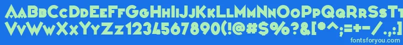 VarietРІConfРІrencier Font – Green Fonts on Blue Background