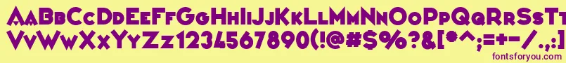 VarietРІConfРІrencier Font – Purple Fonts on Yellow Background