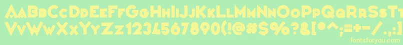 フォントVarietРІConfРІrencier – 黄色の文字が緑の背景にあります