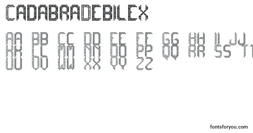 CadabraDebilex-fontti – aakkoset, numerot, erikoismerkit