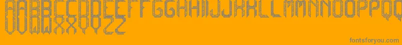 CadabraDebilex-Schriftart – Graue Schriften auf orangefarbenem Hintergrund