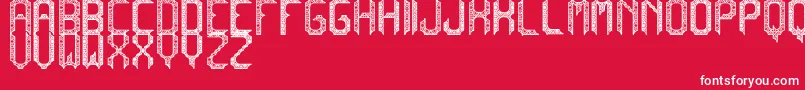 CadabraDebilex-Schriftart – Weiße Schriften auf rotem Hintergrund