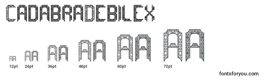 CadabraDebilex Font Sizes