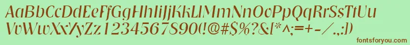 NashvillelhItalic Font – Brown Fonts on Green Background