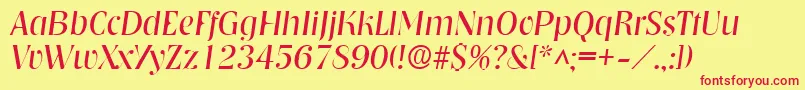 NashvillelhItalic Font – Red Fonts on Yellow Background