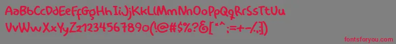 International ffy Font – Red Fonts on Gray Background