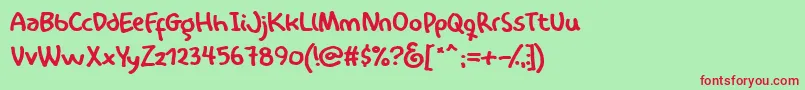 International ffy Font – Red Fonts on Green Background