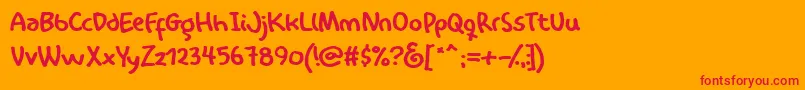 International ffy Font – Red Fonts on Orange Background