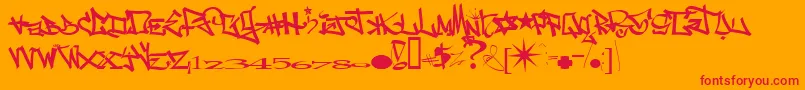 One8seven2.0 Font – Red Fonts on Orange Background