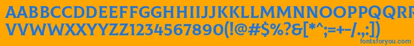 ColusRegular Font – Blue Fonts on Orange Background