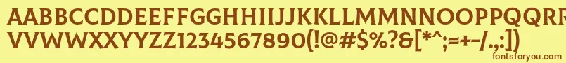 Шрифт ColusRegular – коричневые шрифты на жёлтом фоне