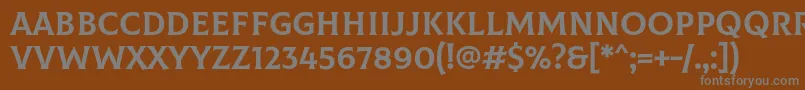 フォントColusRegular – 茶色の背景に灰色の文字