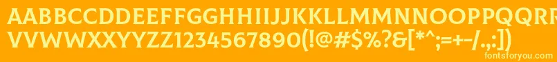 fuente ColusRegular – Fuentes Amarillas Sobre Fondo Naranja