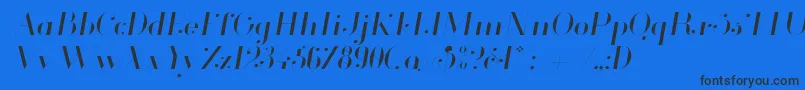 fuente Glamor Lightitalic – Fuentes Negras Sobre Fondo Azul