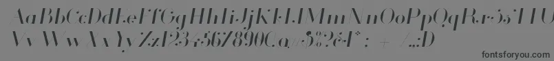 Glamor Lightitalic-fontti – mustat fontit harmaalla taustalla
