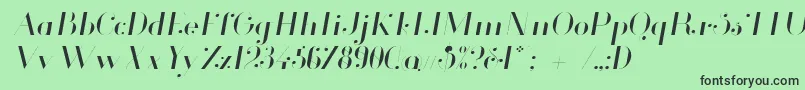 Glamor Lightitalic Font – Black Fonts on Green Background