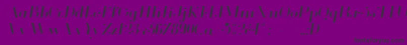 Czcionka Glamor Lightitalic – czarne czcionki na fioletowym tle