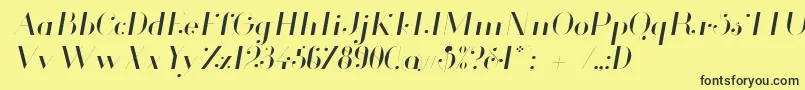 Glamor Lightitalic Font – Black Fonts on Yellow Background