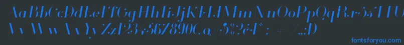 Fonte Glamor Lightitalic – fontes azuis em um fundo preto