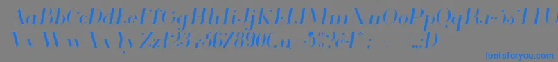 Glamor Lightitalic Font – Blue Fonts on Gray Background