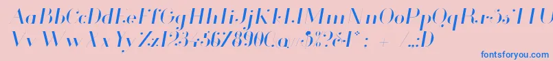 Шрифт Glamor Lightitalic – синие шрифты на розовом фоне