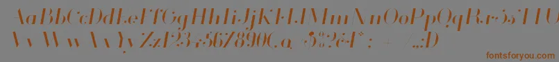 Glamor Lightitalic-Schriftart – Braune Schriften auf grauem Hintergrund